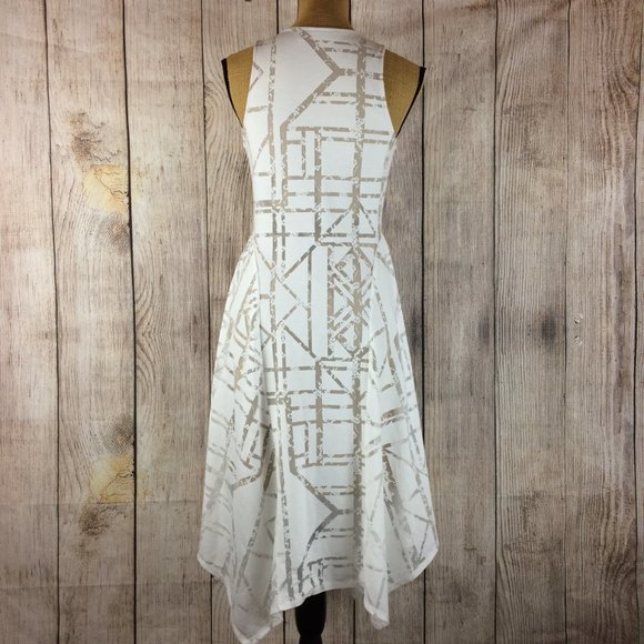 **SOLD** White Sheer Overlay Sleeveless Dress Sz S - Picture 2 of 8